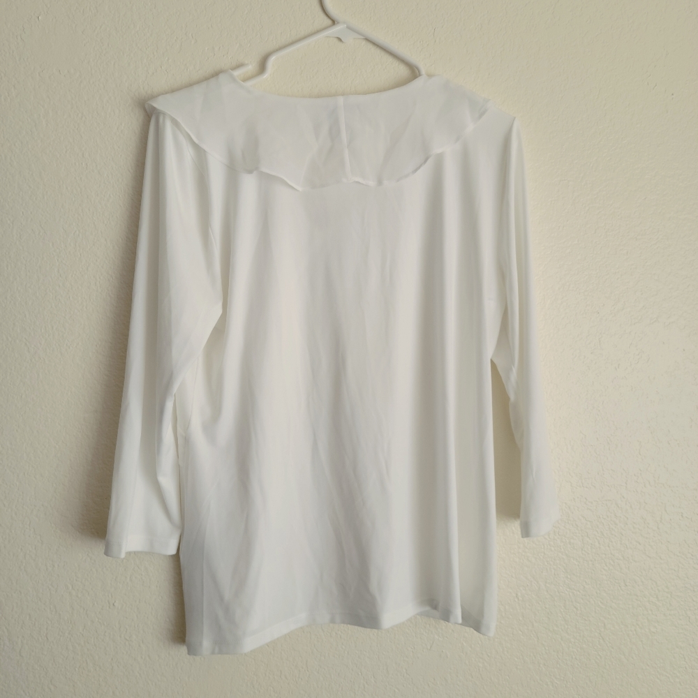 CALVIN KLEIN Ruffled White Top - Picture 4 of 4
